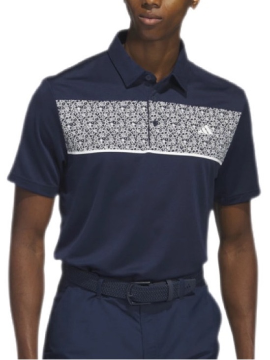 adidas Other - Men's Adidas Navy Pattern-Panel Polo Shirt